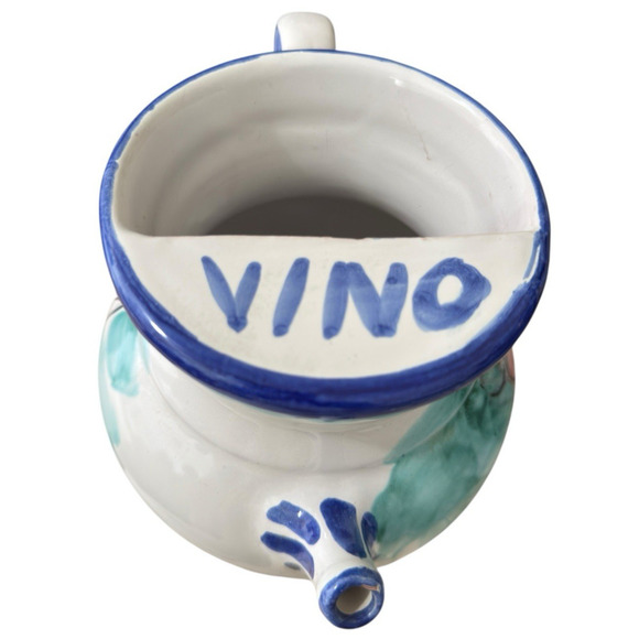 Vintage Vietri Hand Painted  Wine Jug Ceramic Vino Pitcher Made in Italy - Picture 2 of 13